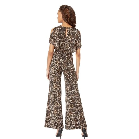 Leopard Big Cat Jumpsuit Stretch Poly Spandex Angel Sleeve - Picture 4 of 11